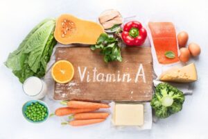 Illustration representing vitamin A and immune health from fruits and vegetables