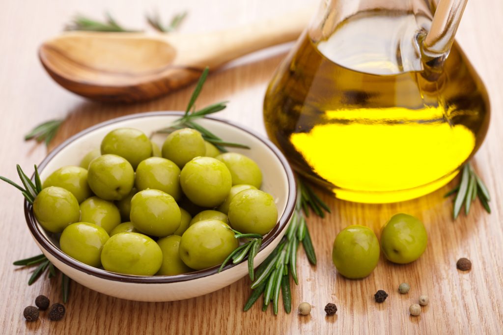 Olive tree provides olive oil for a steak salad