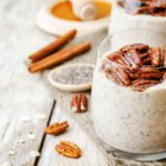 Oat Chia Seed Pudding with Banana and Honey Glazed Pecans