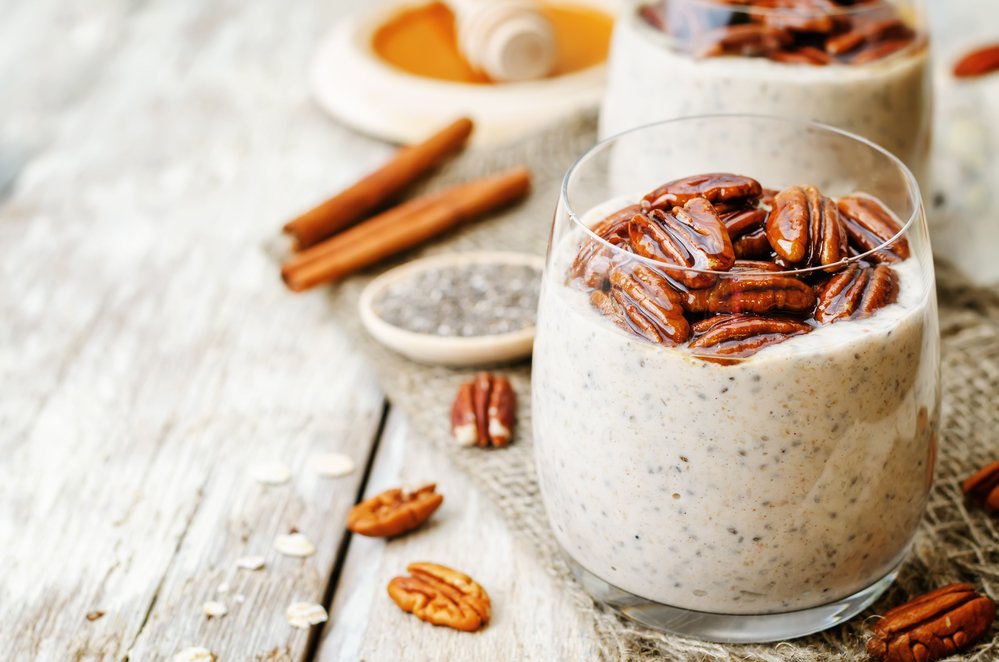 Read more about the article Oat Chia Seed Pudding with Banana and Honey Glazed Pecans
