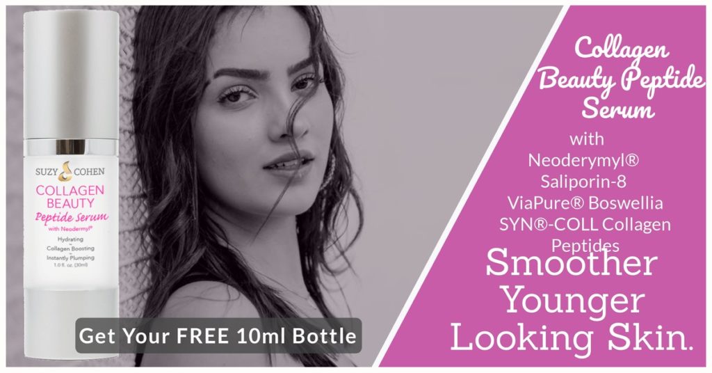 woman with collagen beauty peptide serum