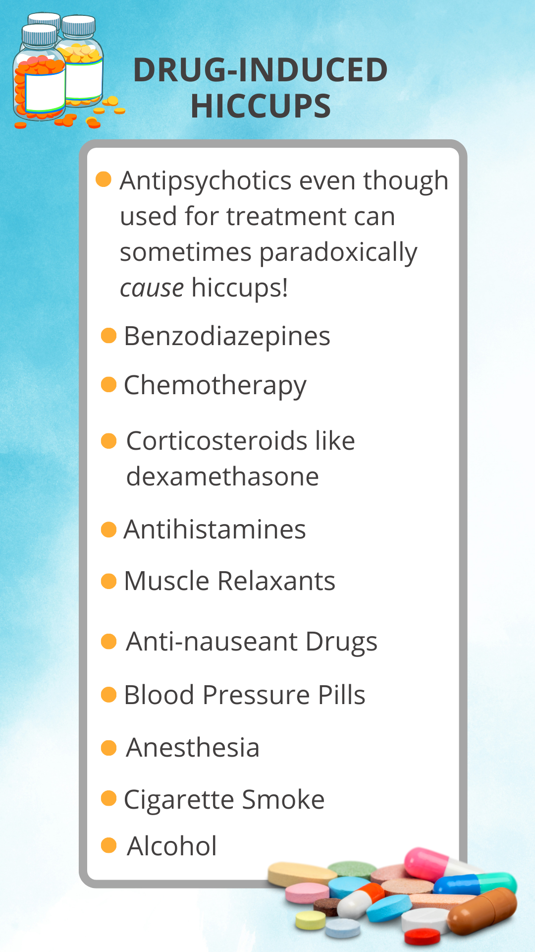 Medications that cause hiccups