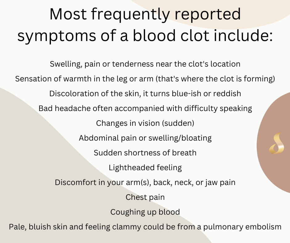 symptoms of blood clot