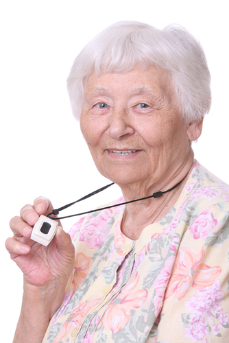 Senior Woman with Panic Alarm