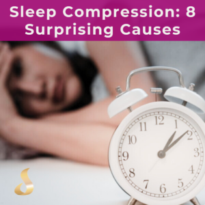 Insomnia indicated by woman up in the middle of the night and clock showing