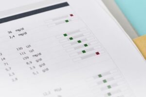 Lab report with normal reference range