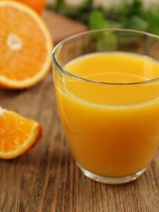 Orange Juice on wooden table